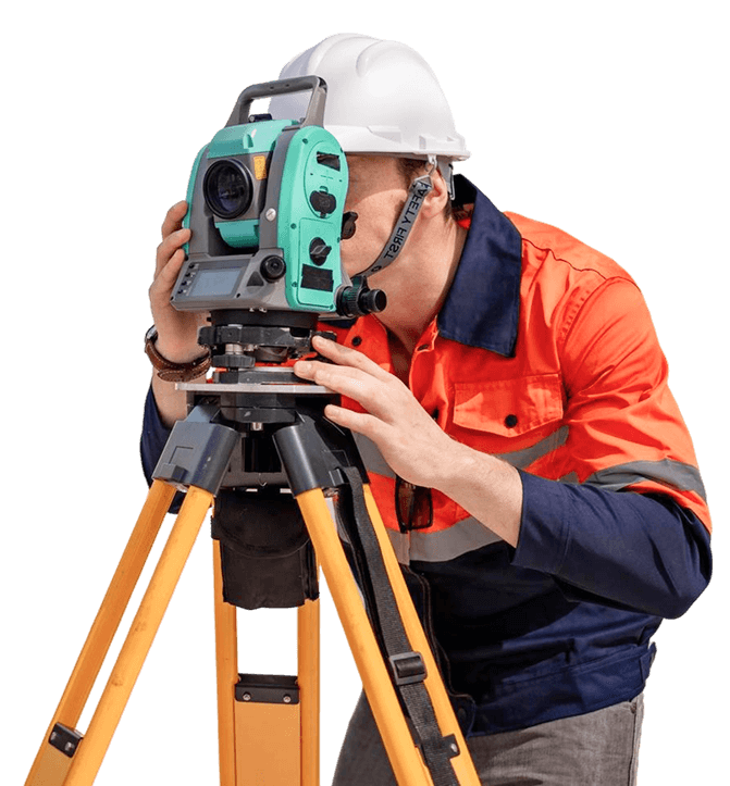 Engineers Surveyor Wearing Safety Uniform Helmet With Equipment Theodolite Measurement Positioni Copy 1